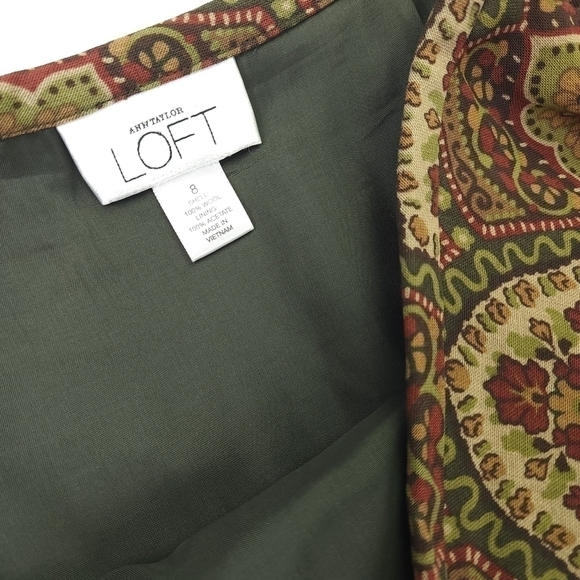 Loft Wool Layered Flutter Bottom Skirt Sz 8 - Picture 4 of 8